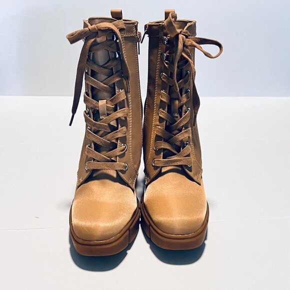 STEVE MADDEN Womens High Heeled Booties Size 8.5 Lace Up Side Zip Gorpcore NEW - Picture 3 of 11